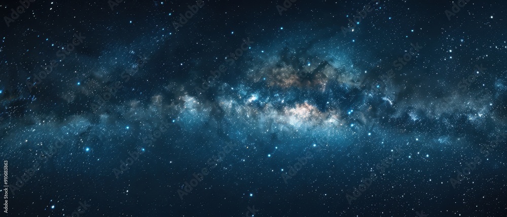 Stunning panoramic view of Milky Way galaxy in deep space filled with stars, gases, and cosmic dust. Ideal for astronomy and space enthusiasts. Stunning panoramic view of Milky Way galaxy in deep space filled with stars, gases, and cosmic dust. Ideal for astronomy and space enthusiasts.