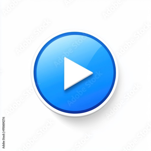 Free Download Minimalist Blue and White Pause Button Icon - Video Control Element on White Background - GFXLoad