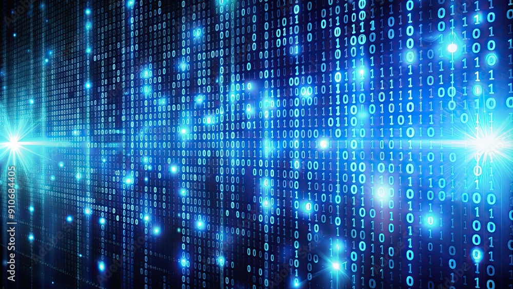 Abstract binary code background with glowing technology interface, technology, digital, futuristic, data, programming Abstract binary code background with glowing technology interface, technology, digital, futuristic, data, programming