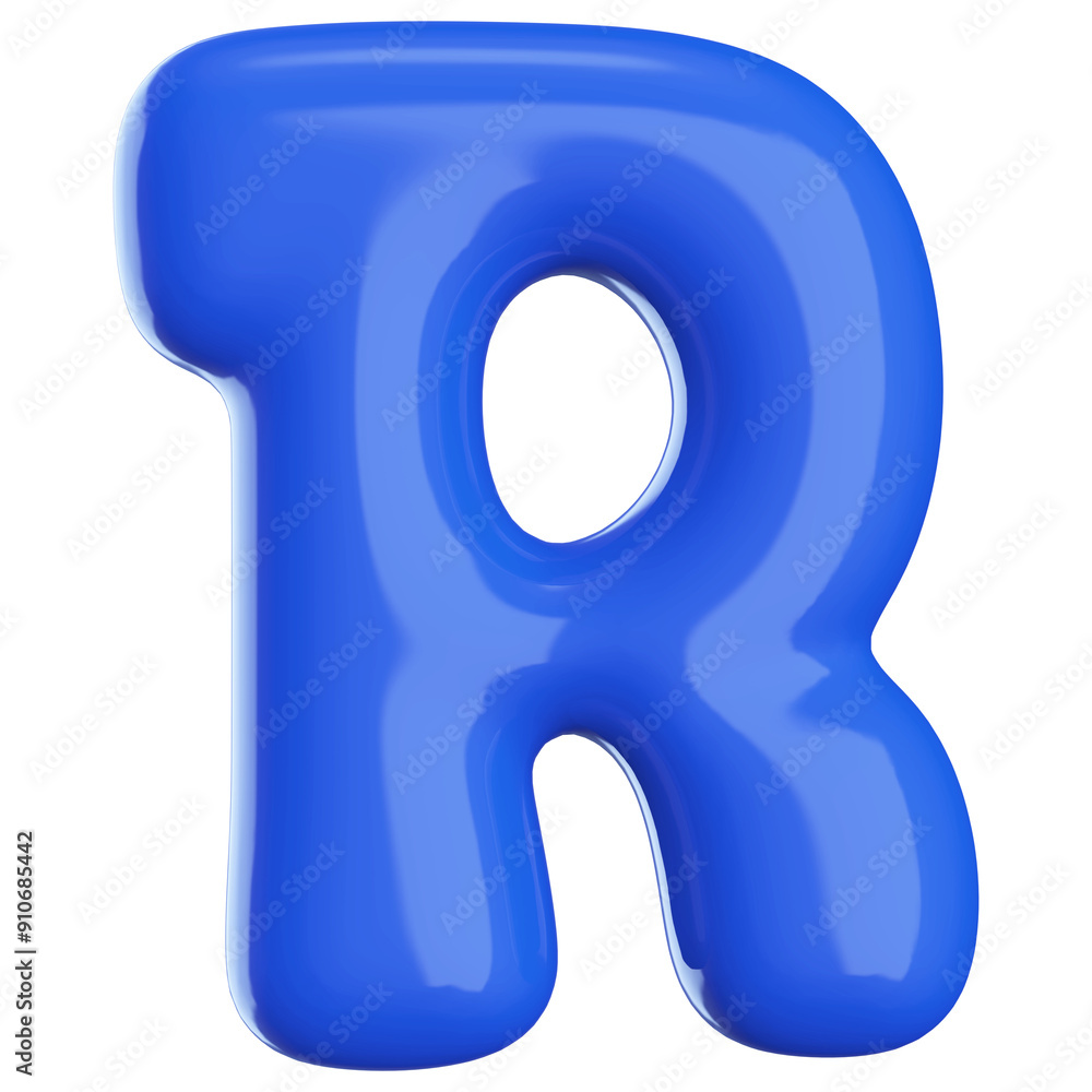 Blue 3D Font Letter R Blue 3D Font Letter R