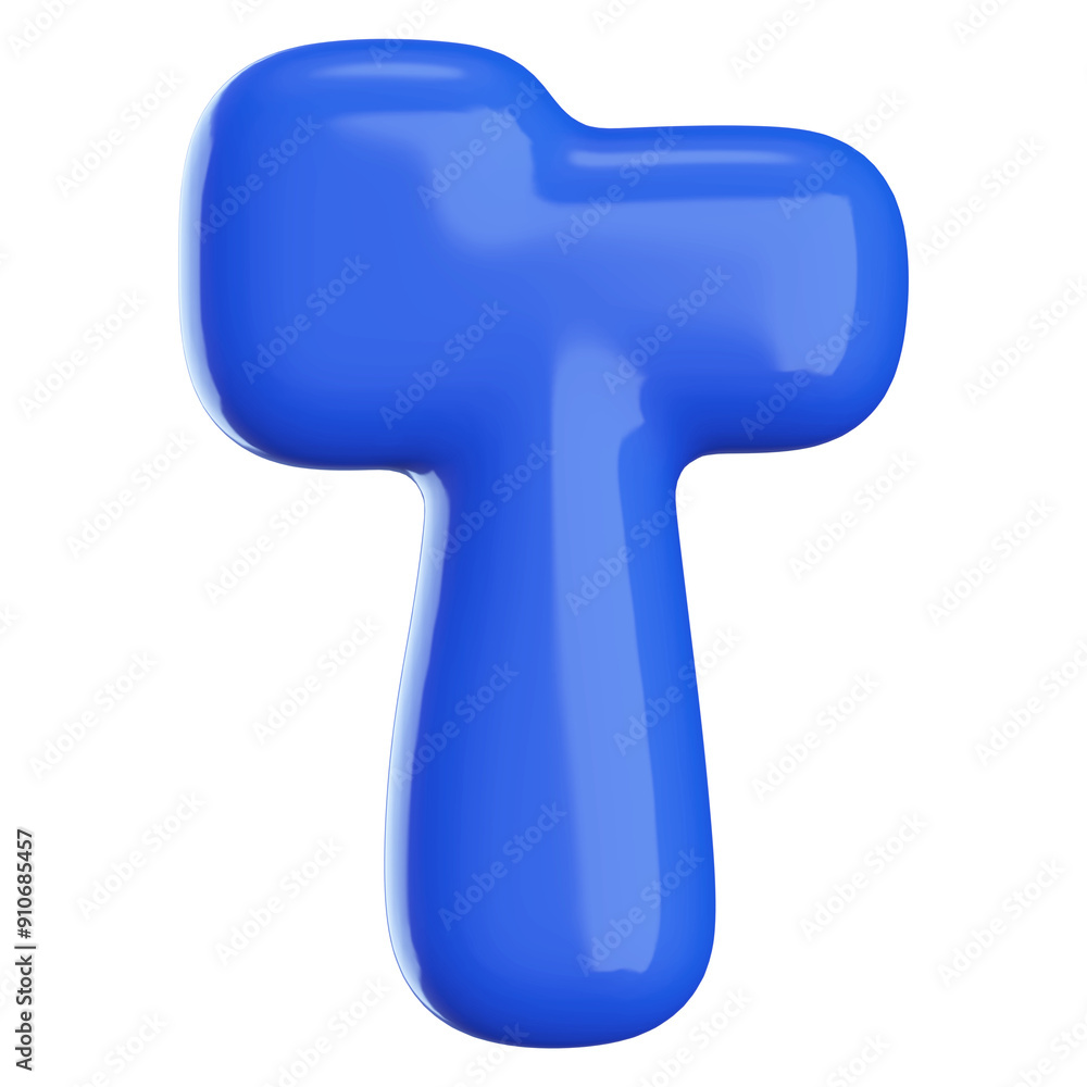 Blue 3D Font Letter T Blue 3D Font Letter T