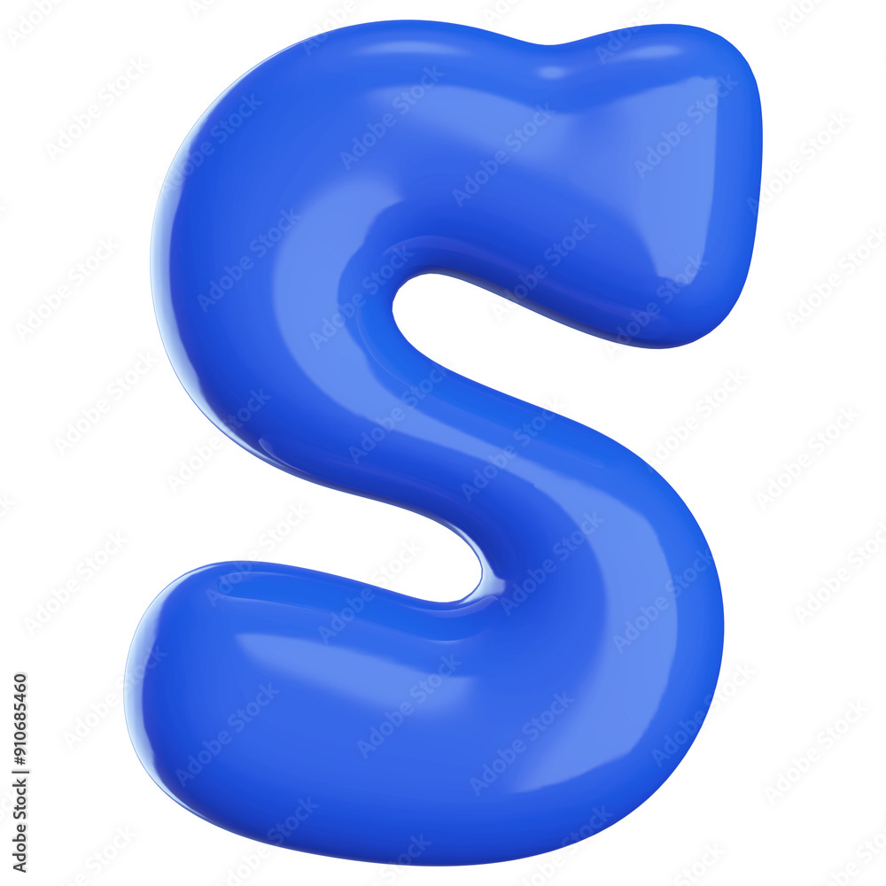 Blue 3D Font Letter S Blue 3D Font Letter S