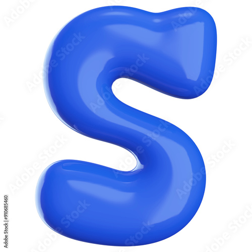 Wallpaper Mural Blue 3D Font Letter S Torontodigital.ca