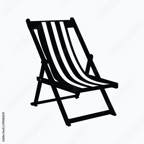 beach chair silhouette vector design