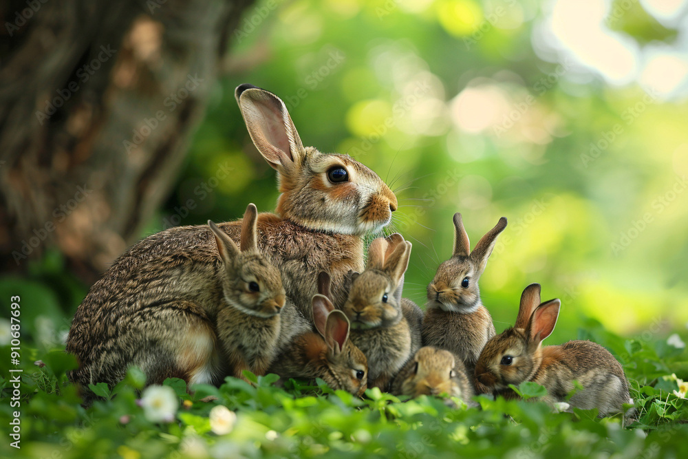 Obraz premium Rabbit family