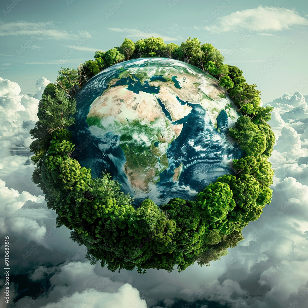 Circular economy concept, Green earth