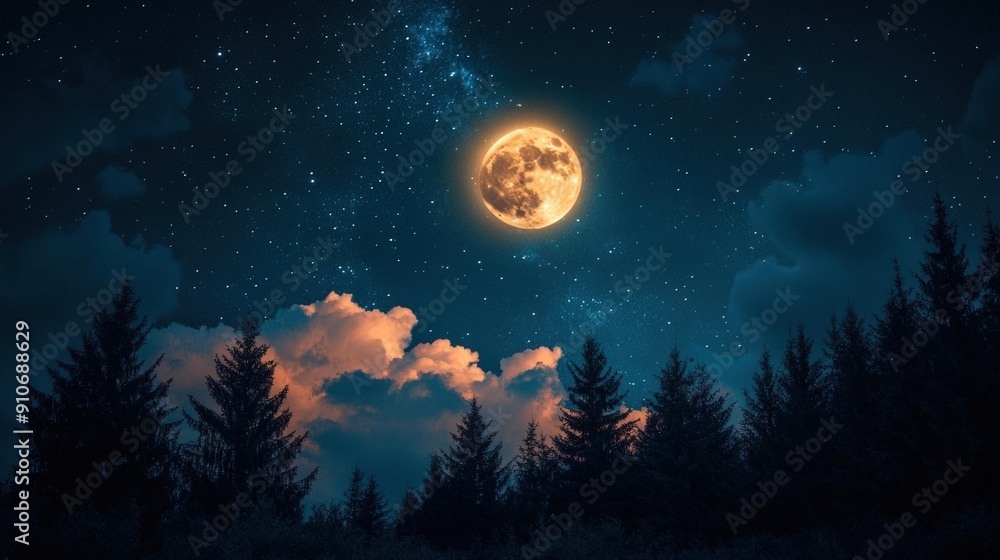 Fototapeta premium Night Sky Forest
