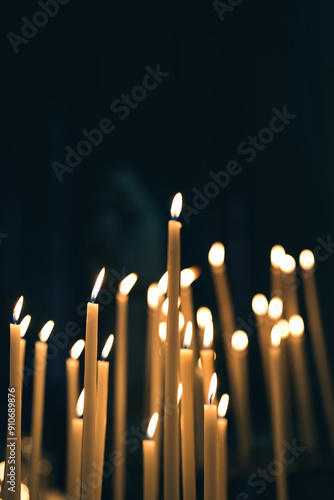 Paris, France - June 17, 2024: Candles in a Church in France
 photo