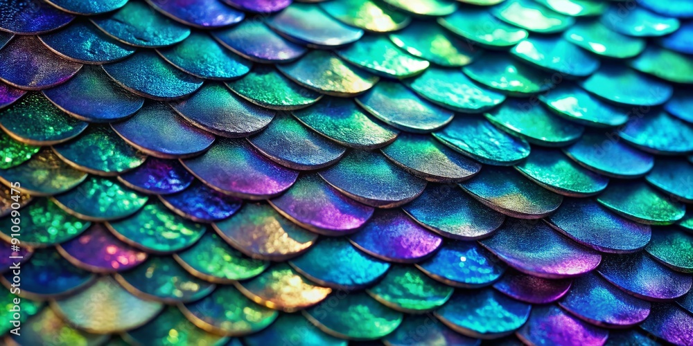 Vibrant, shimmering scales in a mesmerizing pattern of blues, greens, and purples, evoking the beauty of a mythical creature's skin or a precious gemstone. Vibrant, shimmering scales in a mesmerizing pattern of blues, greens, and purples, evoking the beauty of a mythical creature's skin or a precious gemstone.