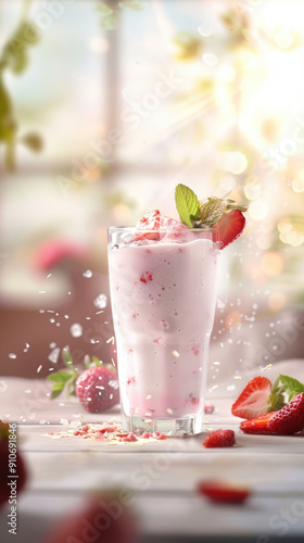 Wallpaper Mural Strawberry Smoothie.Ai generative. Torontodigital.ca