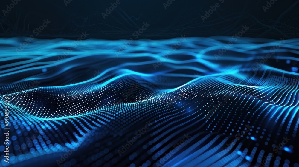 Abstract Blue Digital Wave
