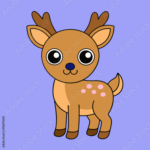 Cute deer cartoon vector art illustration design