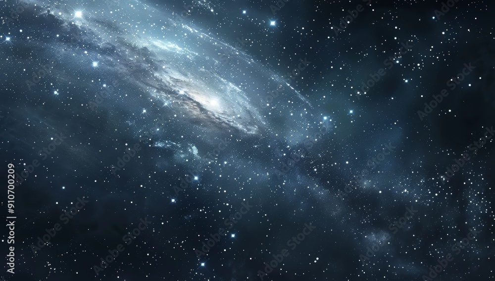 Fototapeta premium A Spiral Galaxy in a Starry Night Sky