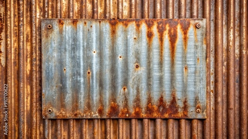 Rusted galvanized iron plate texture perfect for industrial backgrounds, rust, metal, weathered, corrosion, grunge, pattern