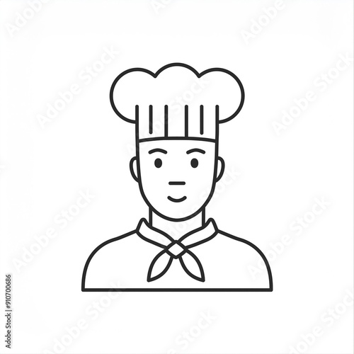 chef black icon isolated on white