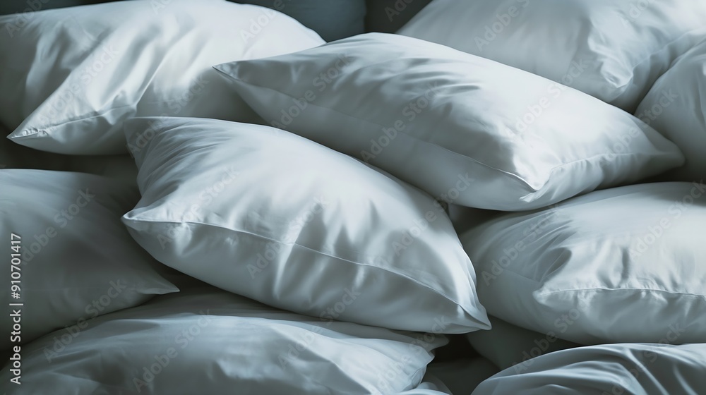 custom made wallpaper toronto digitalMany soft pillows on bed at home closeup : Generative AI