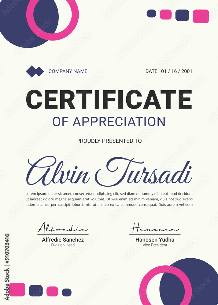 Obraz premium Certificate of Appreciation Template Design