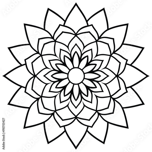 Floral mandala pattern. Henna tatoo mandala. Mehndi style. Decorative mandala pattern in oriental style.