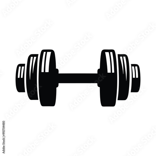 dumbbells silhouette icon for fitness vector design