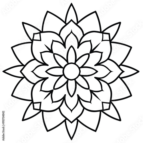 Circle pattern in the form of mandala for Henna, Mehndi, tattoos