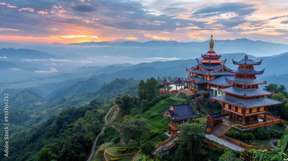 oriental monastery in the middle of a jungle oriental monastery in the middle of a jungle