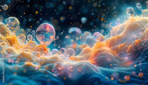 Wallpaper Mural Abstract colorful background with glowing orbs Torontodigital.ca