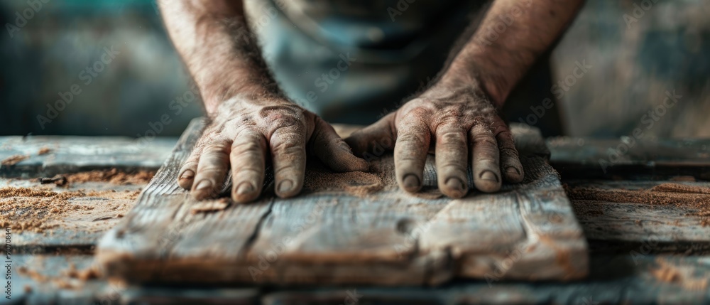 Mastering the Craft: Close-up of Woodworker's Skilled Hands Showcasing Precision and Expertise Mastering the Craft: Close-up of Woodworker's Skilled Hands Showcasing Precision and Expertise