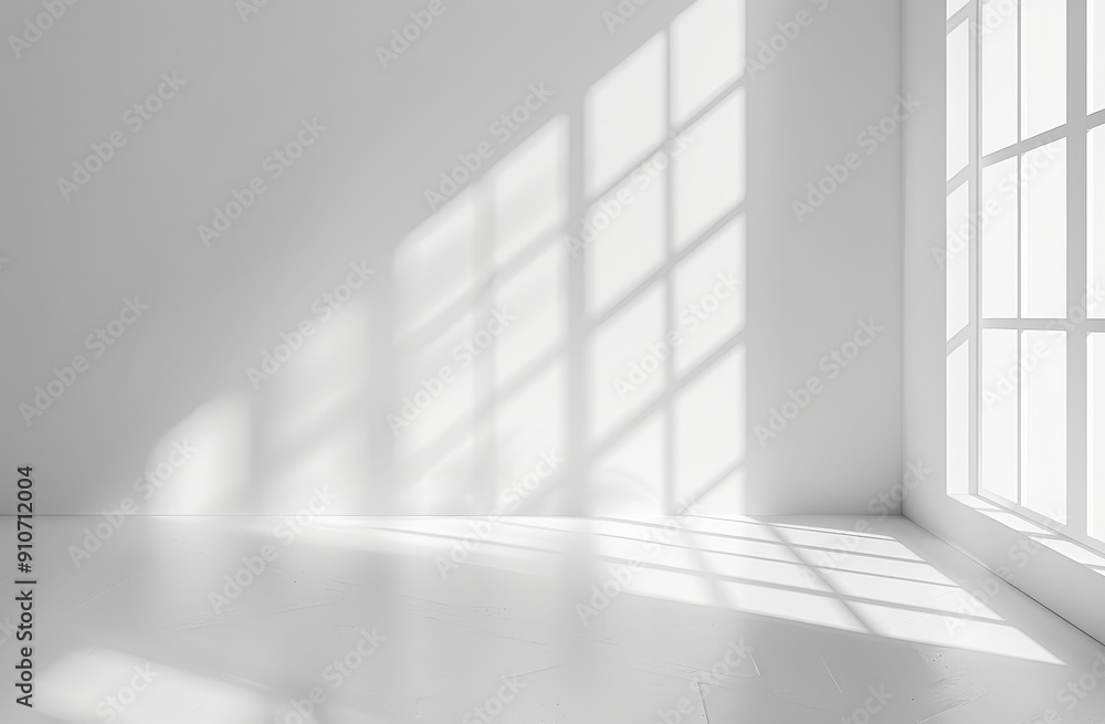 White Room with Window Light and Shadows White Room with Window Light and Shadows