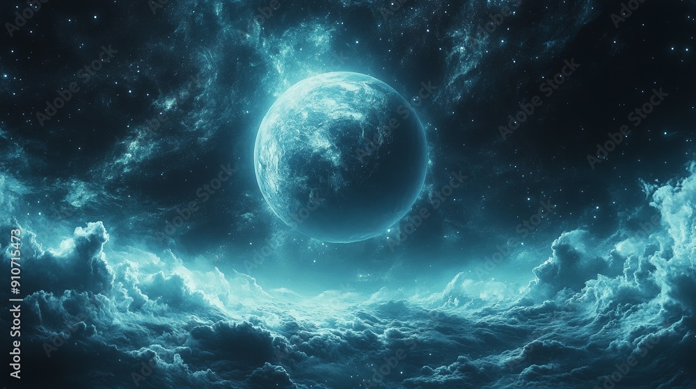 A Cinematic Exploration of a Sad Fantasy Space Theme in Cyan Color Tones, Capturing the Melancholic and Otherworldly Atmosphere with a Dramatic Visual Effect A Cinematic Exploration of a Sad Fantasy Space Theme in Cyan Color Tones, Capturing the Melancholic and Otherworldly Atmosphere with a Dramatic Visual Effect