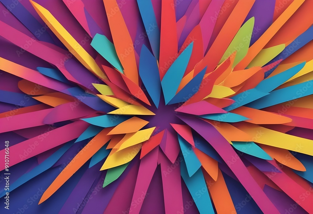 Vibrant Paper Art Explosion in Rainbow Colors Vibrant Paper Art Explosion in Rainbow Colors