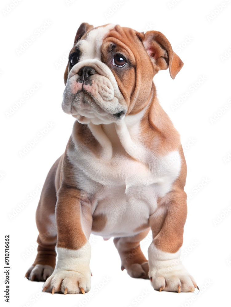 Bulldog Puppy, isolated on white background. Generative AI. Bulldog Puppy, isolated on white background. Generative AI.