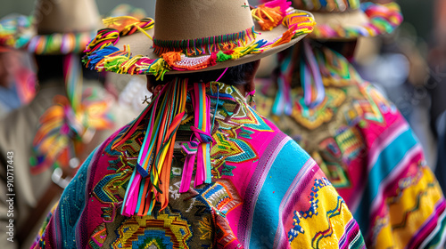Men in traditional dress in the Parade of Silleteros Mexico