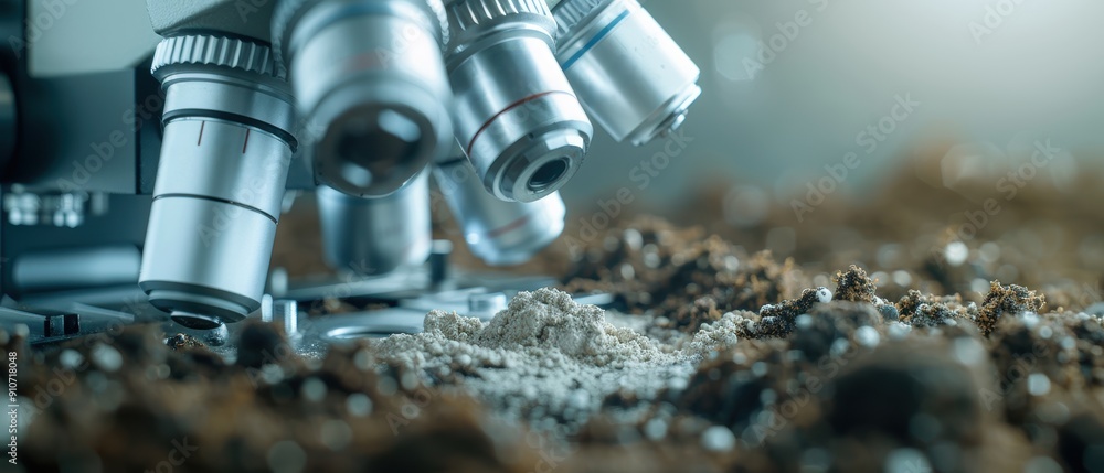 Analyzing Soil Nutrients: Scientist Conducting Microscopic Examination for Detailed Analysis Analyzing Soil Nutrients: Scientist Conducting Microscopic Examination for Detailed Analysis