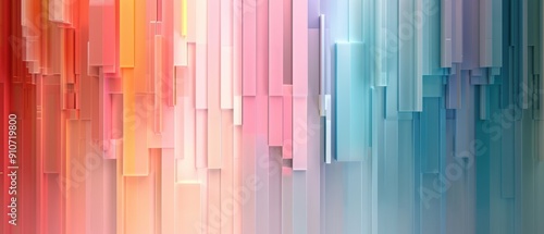 Delicate Pastel Stripes Abstract Background with Varied Widths and Colors