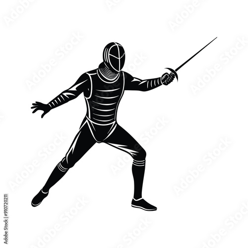 man pose fencing silhouette