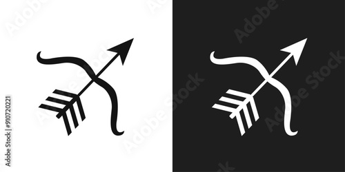 Bow arrow icon line art vector
