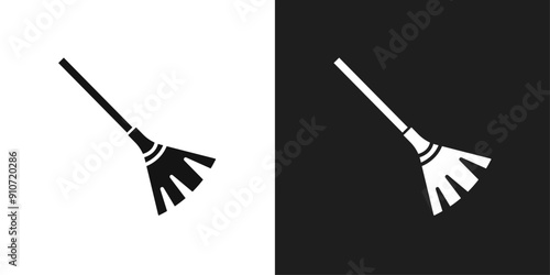 Broom icon line art vector