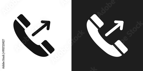 Call outgoing icon line art vector
