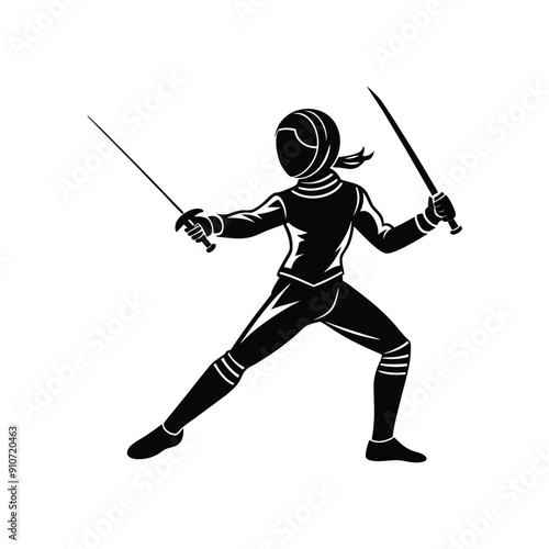 boy fencing silhouette

