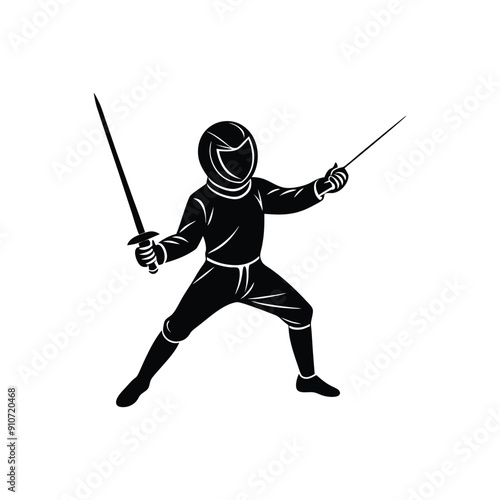 boy fencing silhouette
