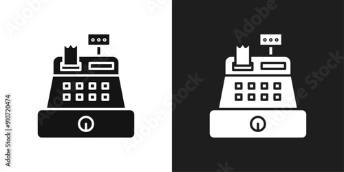 Cash register icon line art vector