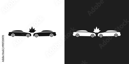 Car crash icon line art vector