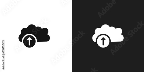Cloud upload icon line art vector
