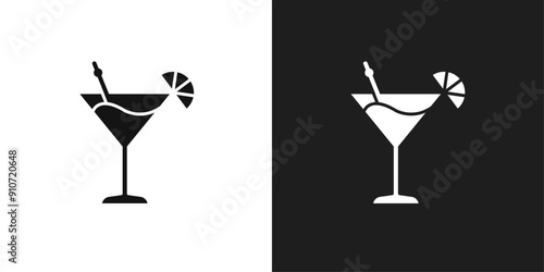 Cocktail icon line art vector