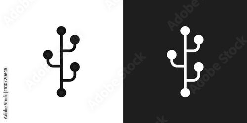 Code branch icon line art vector