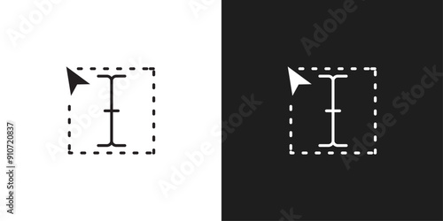 Cursor text icon line art vector