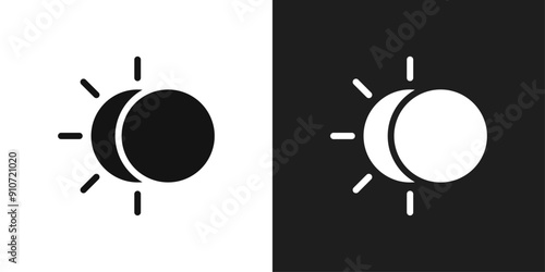 Eclipse icon line art vector