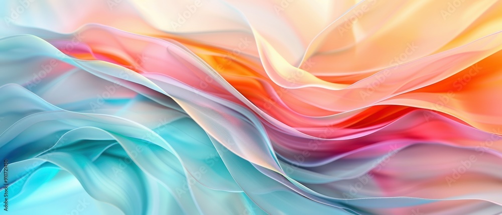 Serene Pastel Harmony - Tranquil Gradient in Blue, Orange, and Pink Serene Pastel Harmony - Tranquil Gradient in Blue, Orange, and Pink