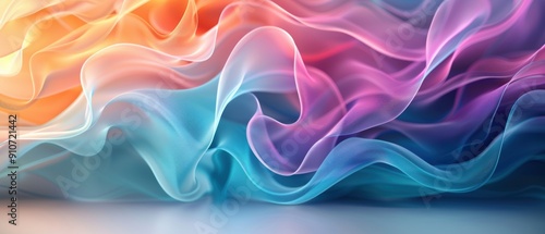 Wallpaper Mural Serene Pastel Gradient with Harmonious Blend of Blue, Orange, and Pink Torontodigital.ca