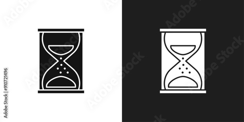 Hourglass icon line art vector